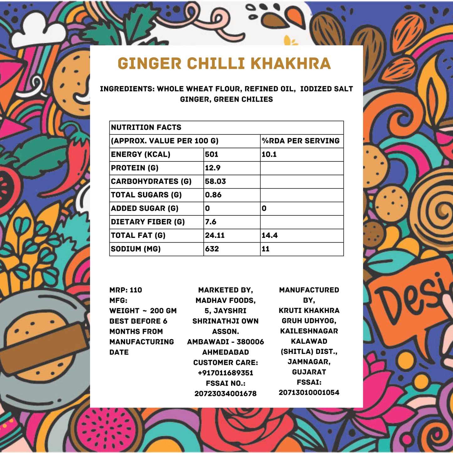 Ginger Chilli Khakhra